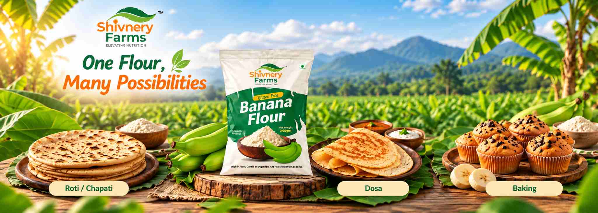 Shivnery Farms Banana Flour Products